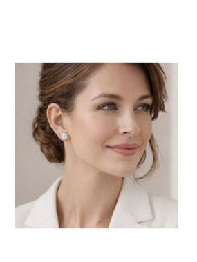 White druzy quartz stud earrings set in .925 sterling silver